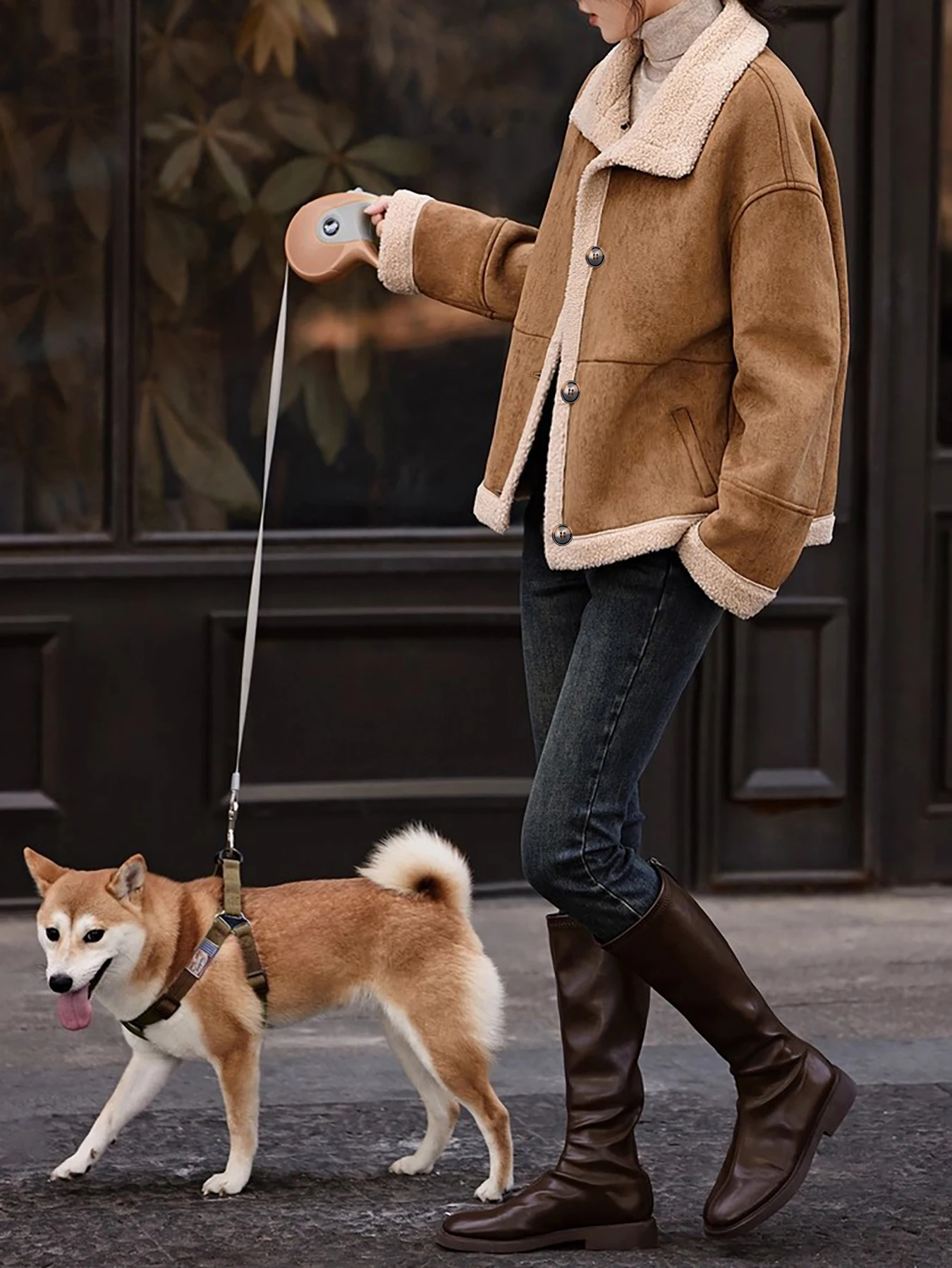 

Ladies' casual elegant jacket, winter jacket, long sleeved lapel jacket, side pockets, single breasted 751