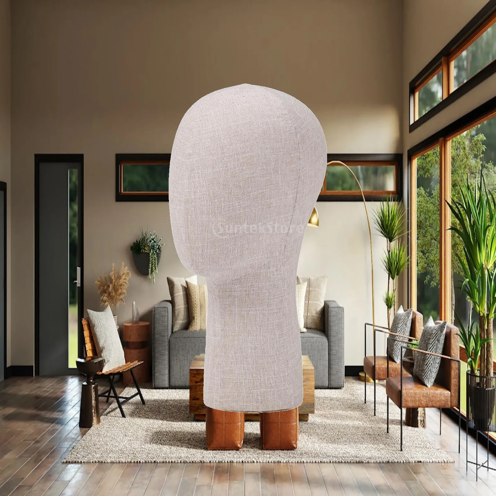 Elegant Cloth Covered Mannequin Head for Necklace Scarf Hat Display Boutique Store Decor