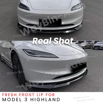 適用於特斯拉 Model 3 Highland 2024 的前唇擾流板,亮黑色碳纖維車身套件,Model 3 + 汽車配件 10 最佳銷售 特斯拉 Model 3 車身套件 - №8