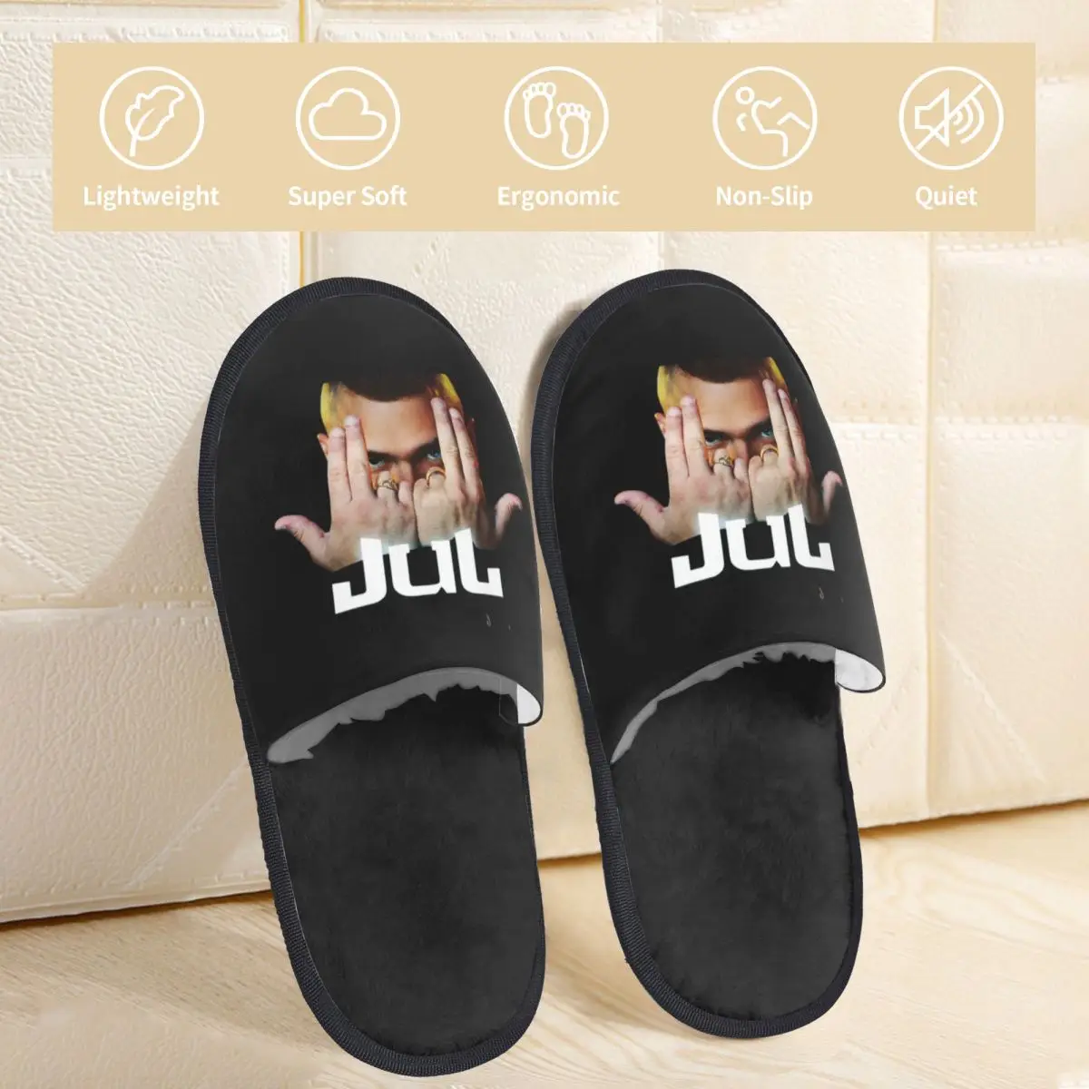 Custom Jul Slippers Memory Foam Warm Soft Women House Slipper Indoor Fluffy Shoes