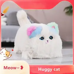 Interactive Kids Plush Toys Huggy Pet Simulating Cat Dog Blink Speak Electronic Comforting Toy Birthday Gifts for Children Girls