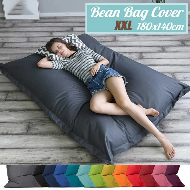Square BeanBag Sofa Cover Chairs without Filler Waterproof Lounger Seat Bean Bag Puff asiento Couch Tatami Living Room Furniture AliExpress