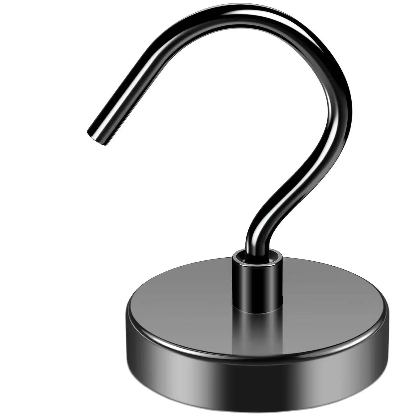 1Pack Black Magnetic Hook 110 lbs Heavy Duty Strong Neodymium With a bigger hookfor Cruise, Curtain, Home, Kitchen, Workplace