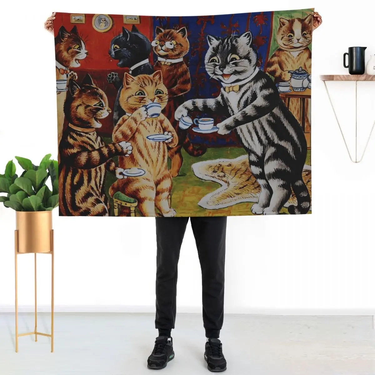 

Louis Wain Throw Blanket Soft Warm Blanket Gift for Men Women Adults