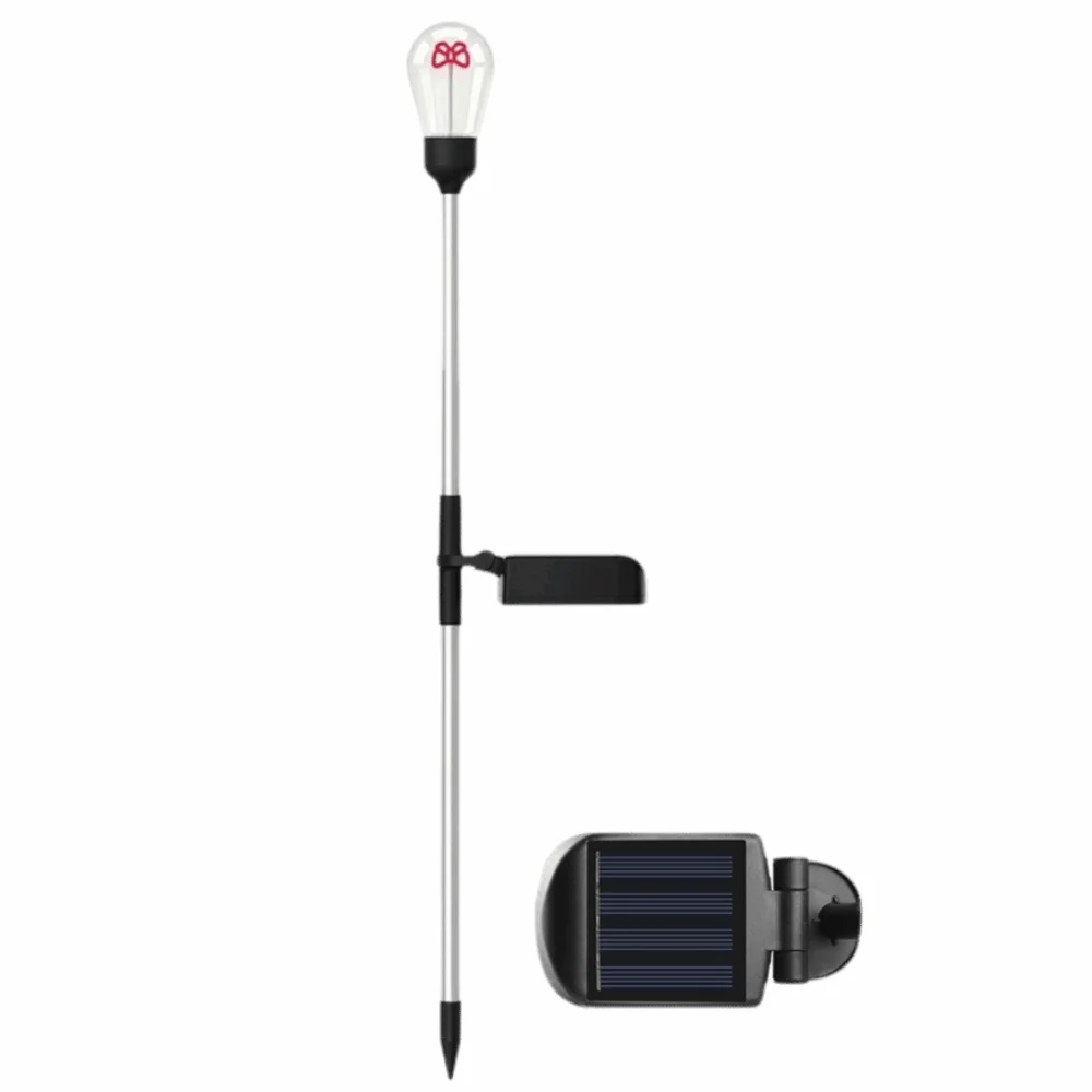 Solar Powered Solar Light IP65 Rated 3000K Tungsten Filament Solar Pathway Light Waterproof Stake Lights Landscape Lighting