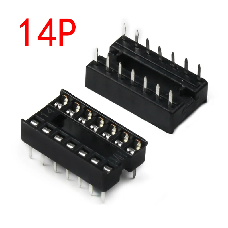 10pcs IC seat 6P/8P/14P/16P/18P/20P/24P/28P DIP IC sockets Adaptor Solder Type 28 pin Narrow body DIP Sockets  MCU seat 24PIN image 4