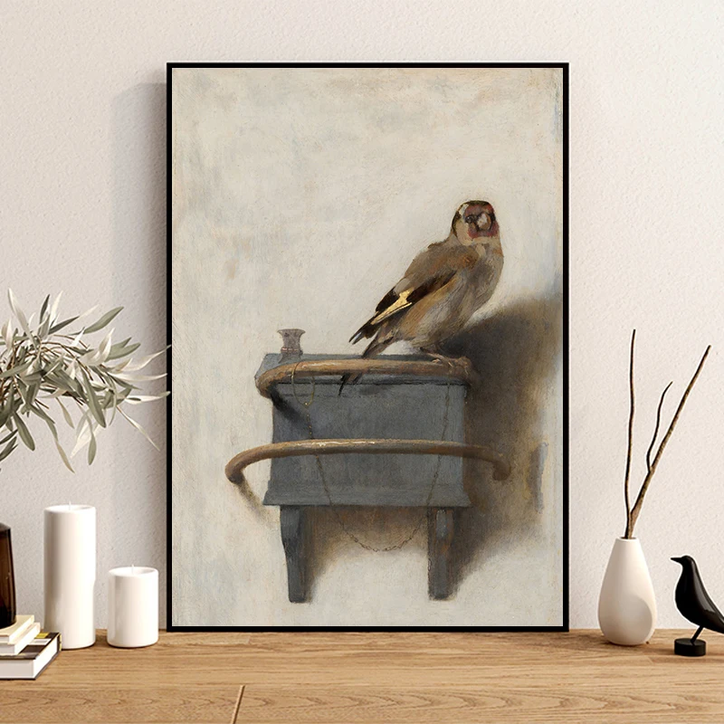 Vintage Animal Goldfinch Owl Spaniel Rabbit Posters and Prints Canvas Printing Wall Art Picture for Living Room Home Decoration