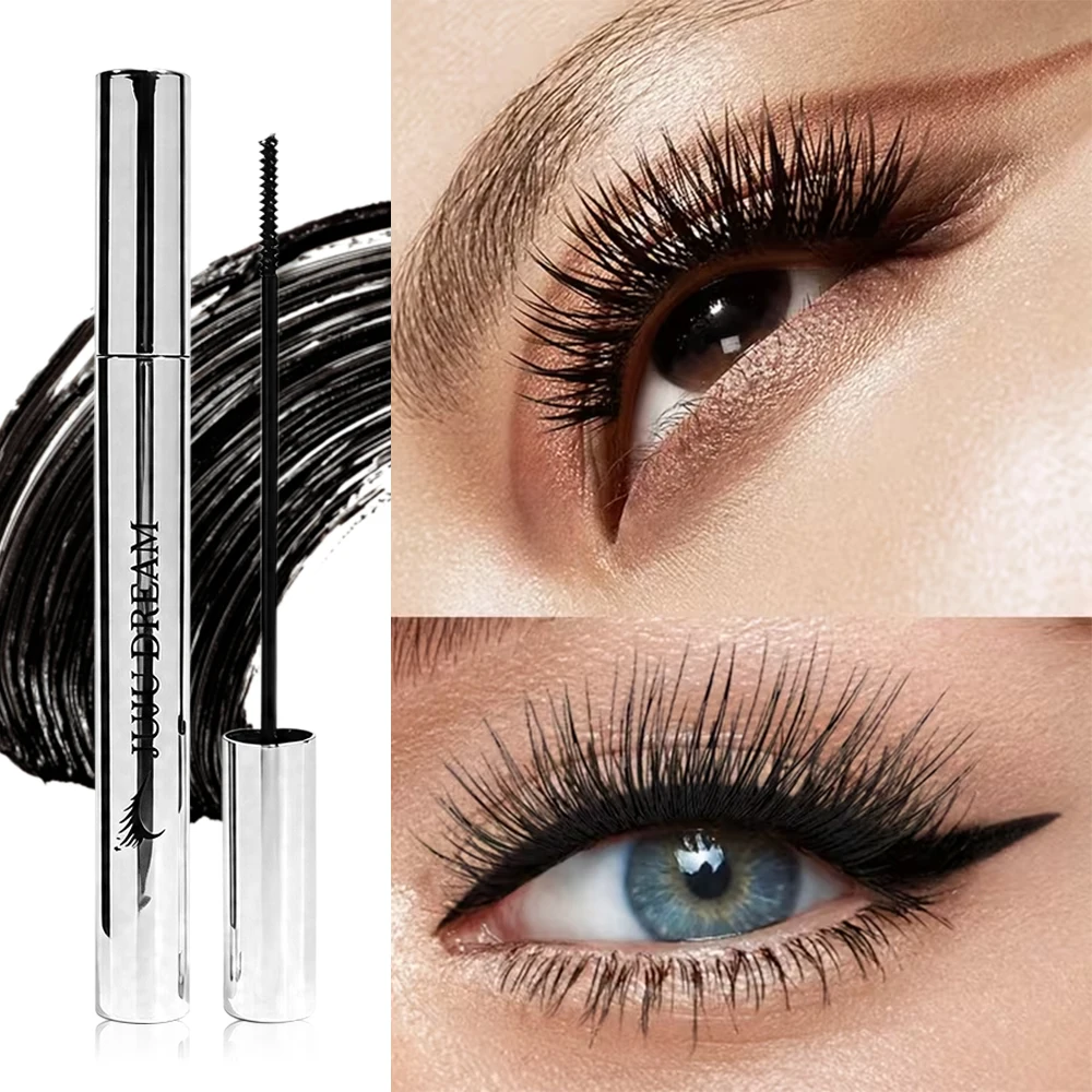 JUJU DREAM Lengthening Mascara Black Eyelash Makeup Slim Precision Brush Silver Tube Defined Lashes Everyday Beauty
