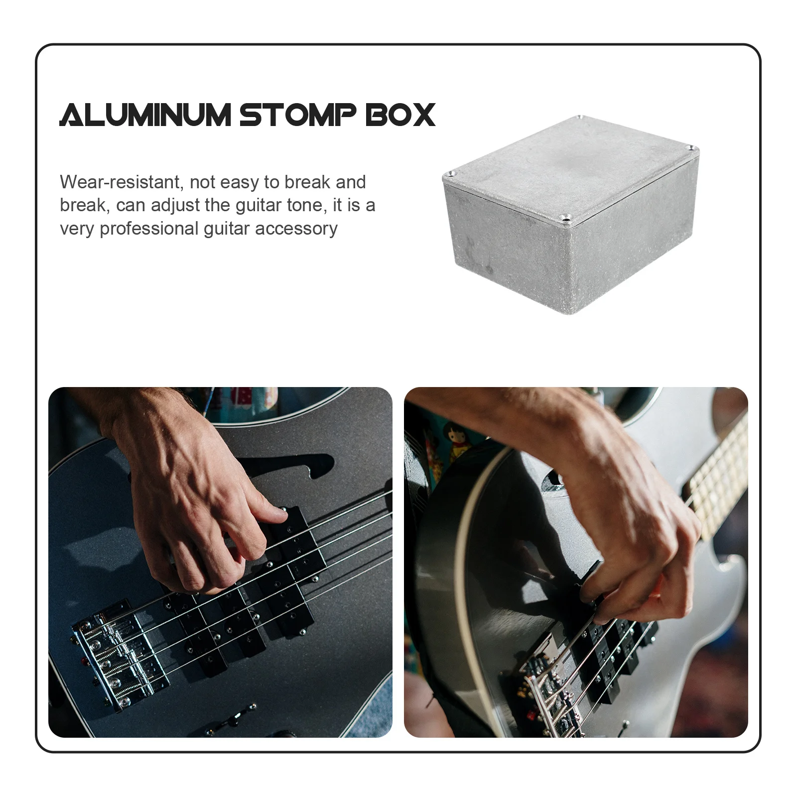 

1Pcs Stomp Box for Guitar Diecast Aluminium to Use Durable Rust Resistant Silver Enclosure Stomp Box Case