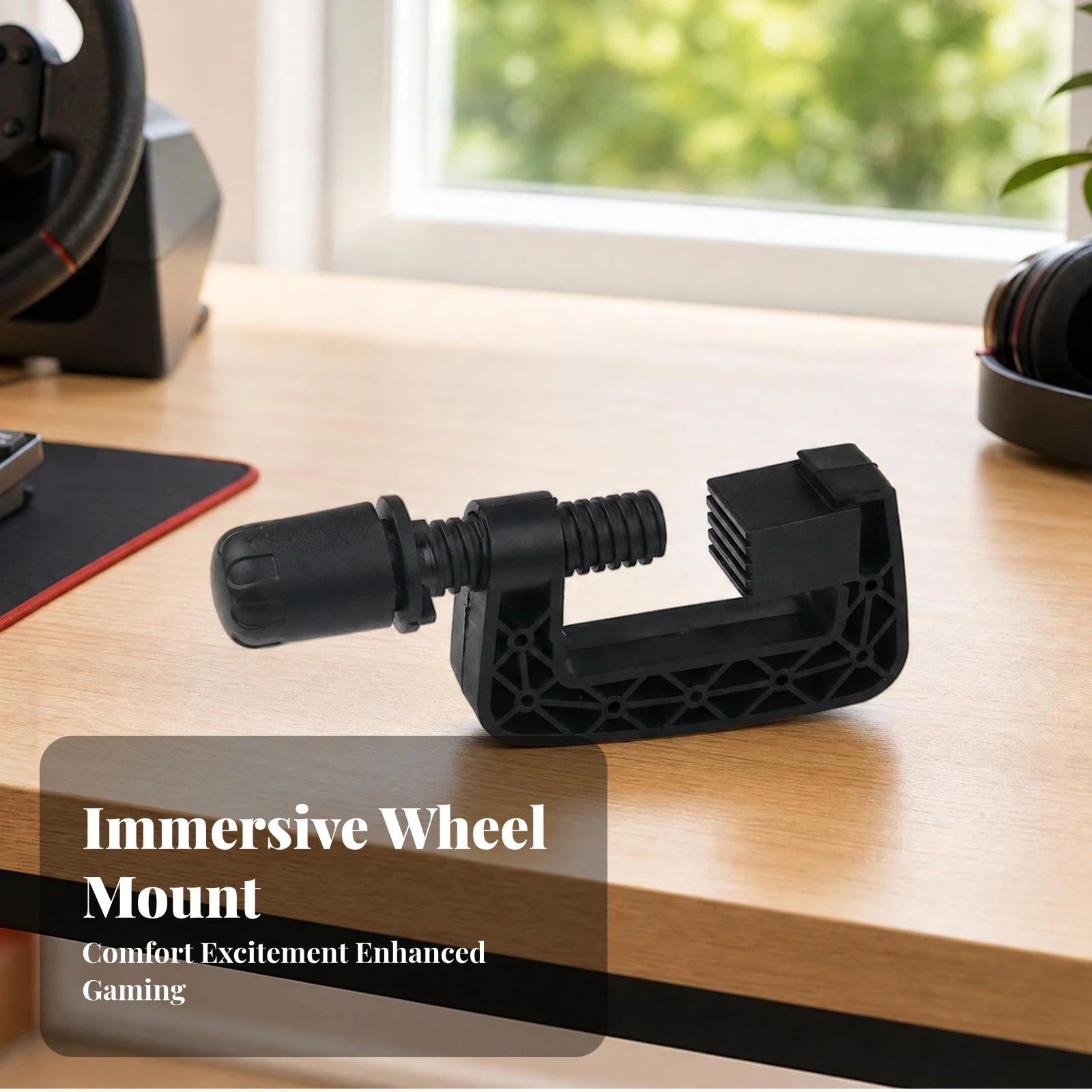 Steering Wheel Desk Clamp Hand Knob Racing Wheel Mount Clamp Threaded Screw PETG Plastic view 6