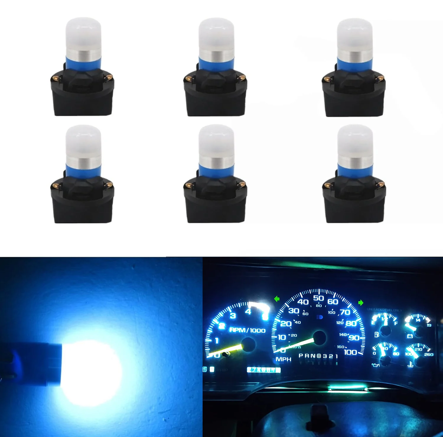 194 T10 W5W Led Bulb Light PC195 PC194 PC168 Twist Socket Gauge Instrument Cluster Dashboard Bulbs Dash Lights 12V Ice blue