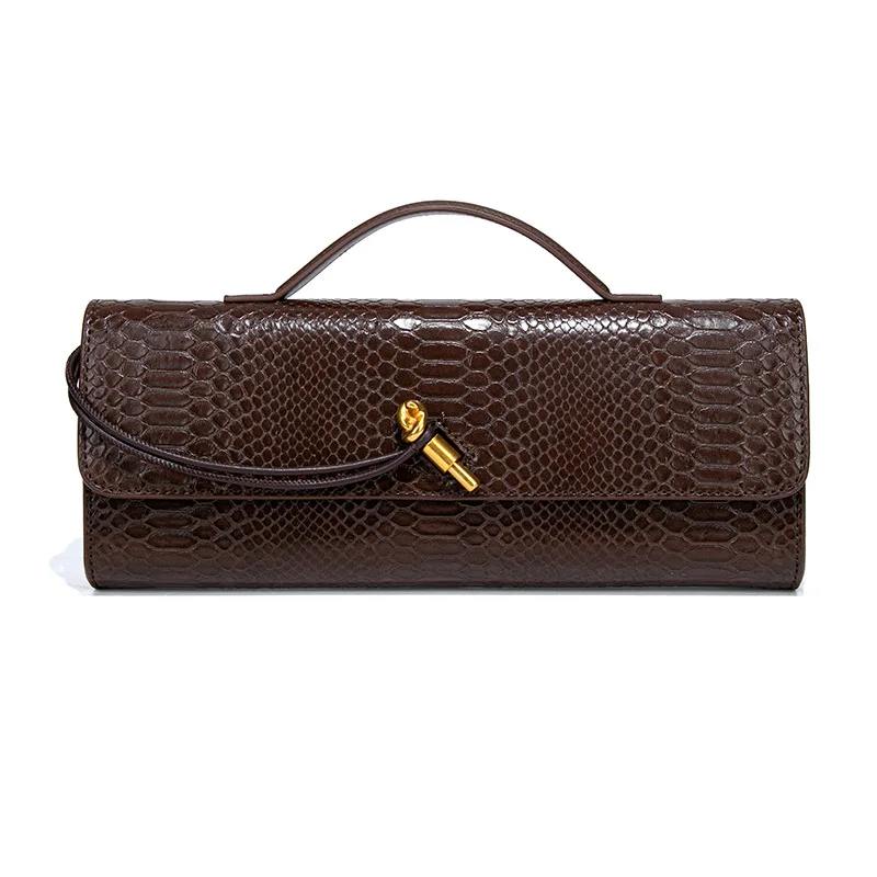 NONE Long Evening Handbag Crocodile Pattern 7