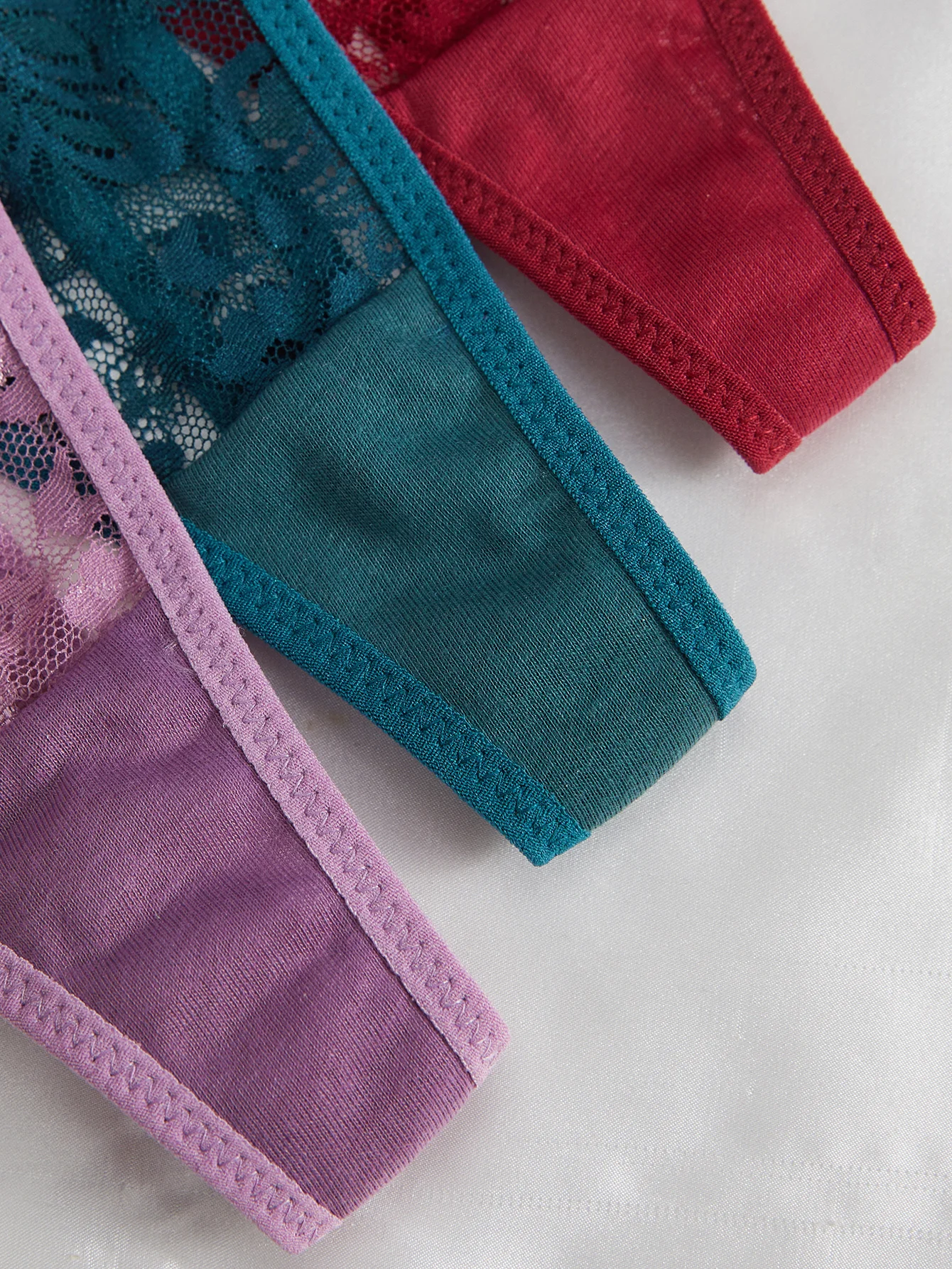 3-teiliges Set Spitzen-Stringtangas für Damen, sexy, verstellbarer dünner Bund, Intimwäsche – Detail 20