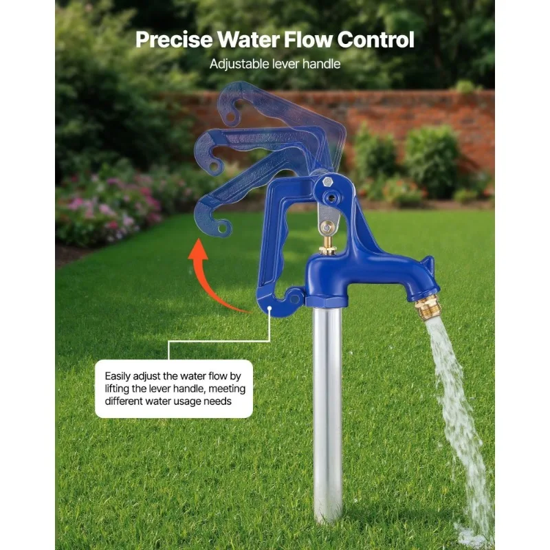 Freeze Resistant 4.2 Foot Outdoor Faucet, Freeze Resistant 24 Buried Yard Hydrant, 3/4 Pipe Connection