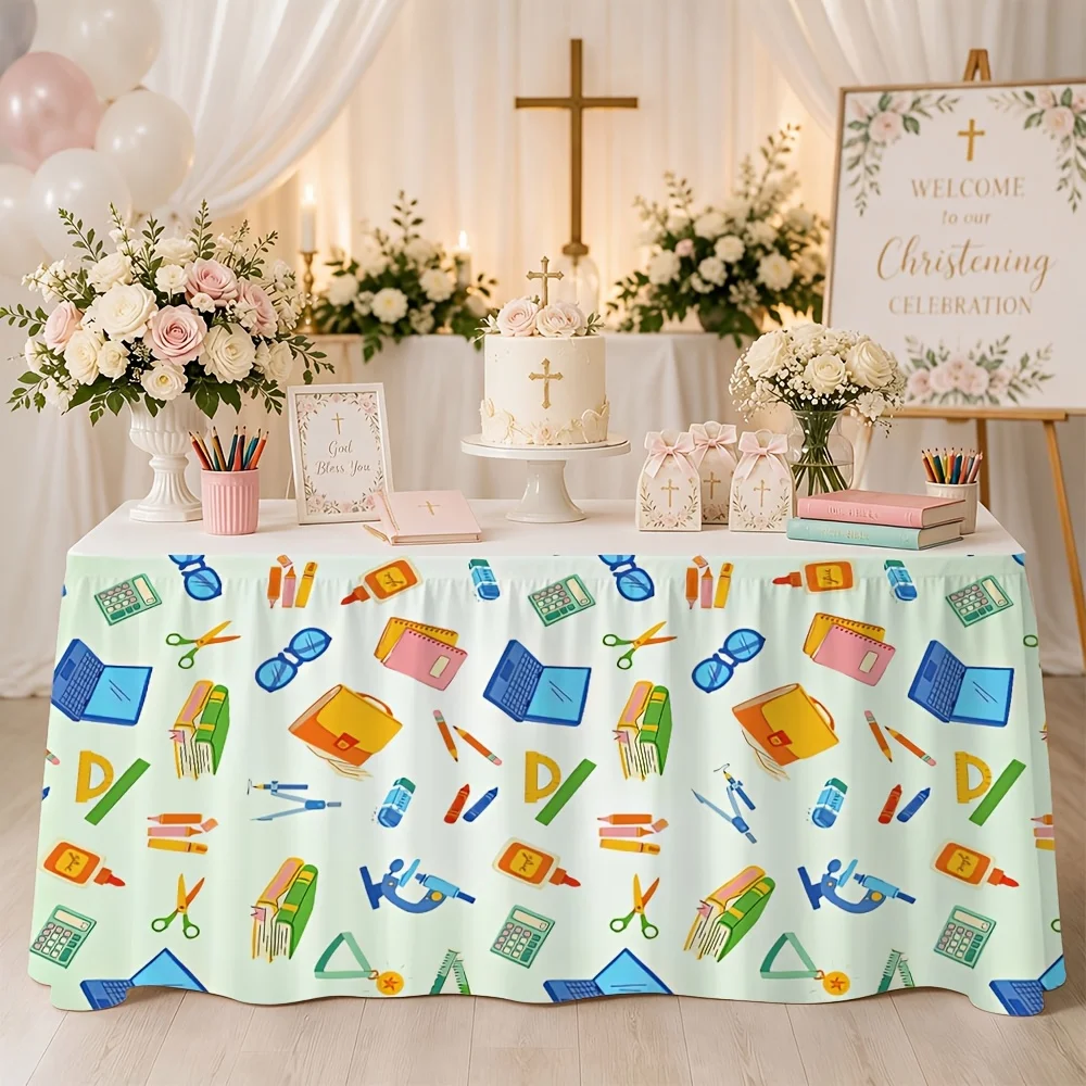 Stationery printed tablecloth / table runner suitable for decoration in living rooms, kitchens and restaurants