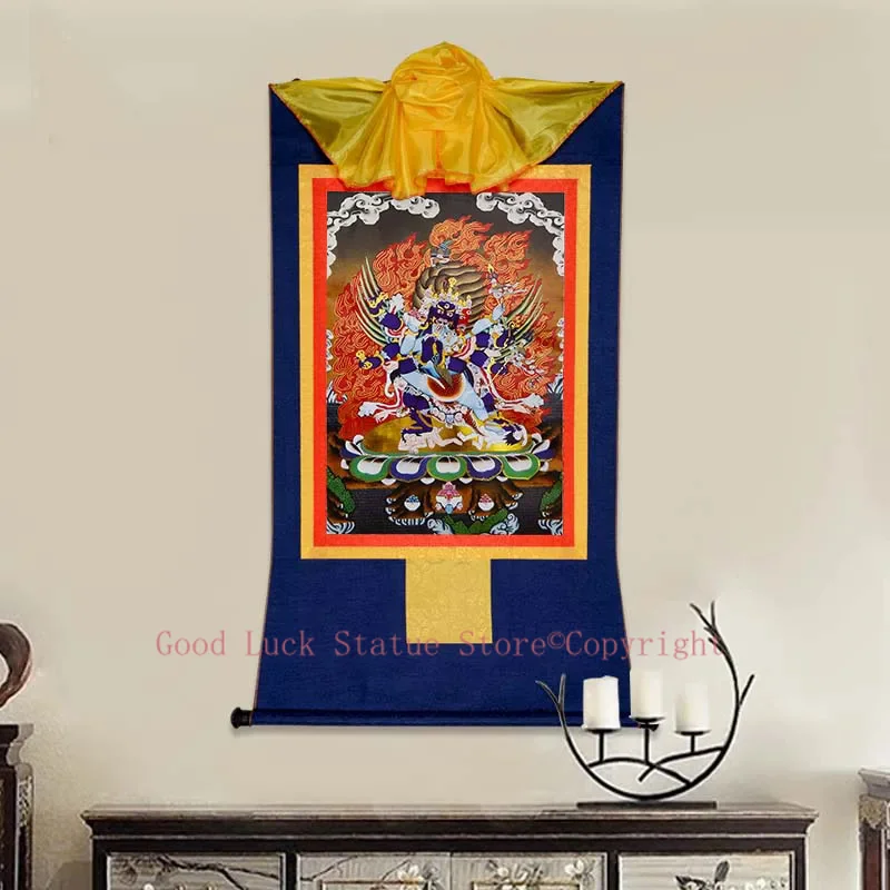 

120cm large Asia HOME temple altar Tibet Buddhism Thangka WALL Decor Vajrakila PU BA JIN GANG BUDDHA Thang-ga painting