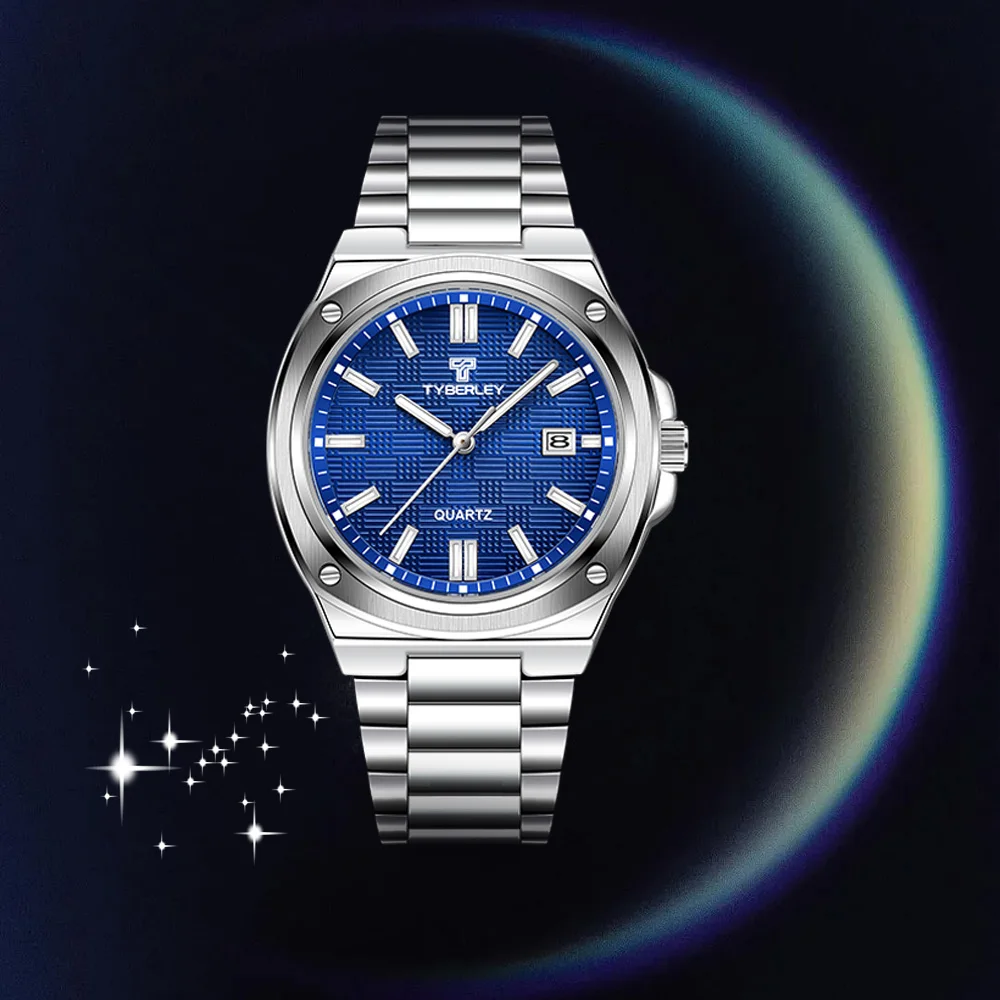 

2025 мужские часы, роскошные кварцевые водонепроницаемые мужские часы с ремешком из нержавеющей стали, модные мужские часы высокого класса, часы-календарь