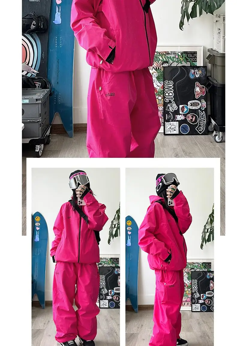 John Snow 2025 Neuer Unisex Ski-Anzug für Einzel- und Doppelbretter, Locker Geschnittener Wasserdichter Wärmehaltender Skianzug mit Skihose und Skijacke – Detail 17