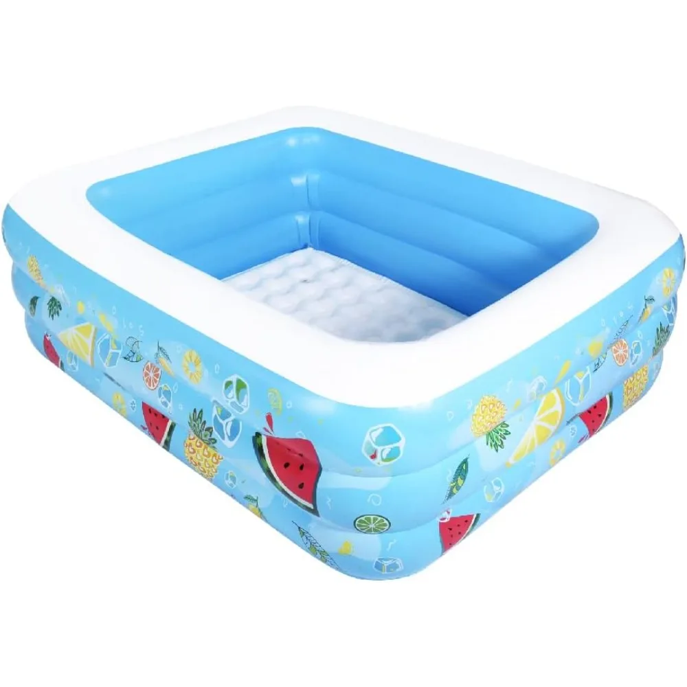 

Kiddie Pool, 72"×58"×22" Inflatable with Inflatable Soft Floor, Cool Summer Swimming for Kids and Family, Blow Up