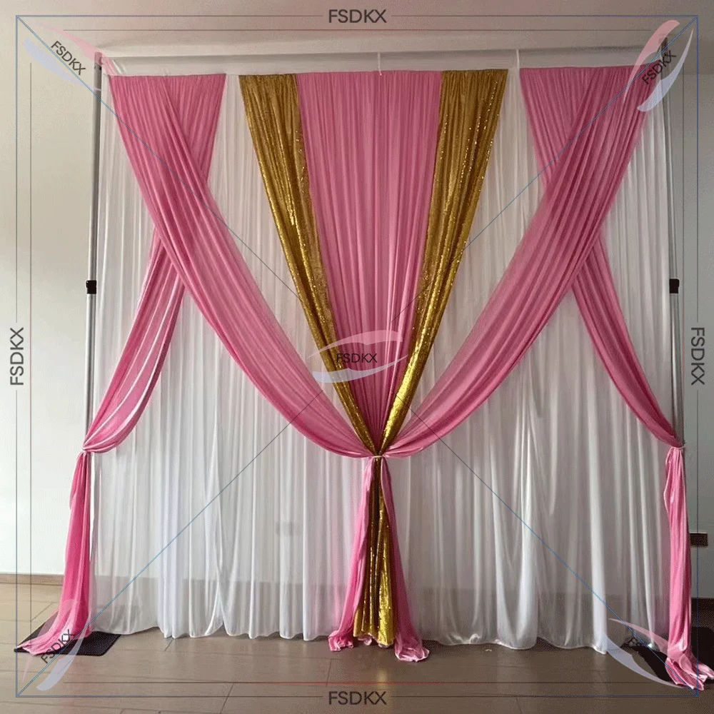 

OEM Customized Design Indian Party Wedding Curtain Backdrop