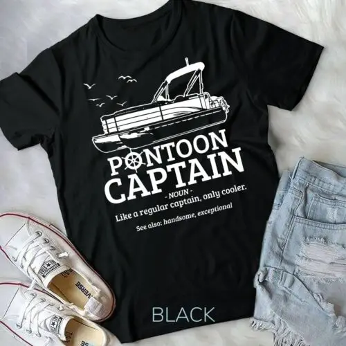 Mens Pontoon Captain Definition Funny Pontoon Boat Boating Gift Unisex T-shirt