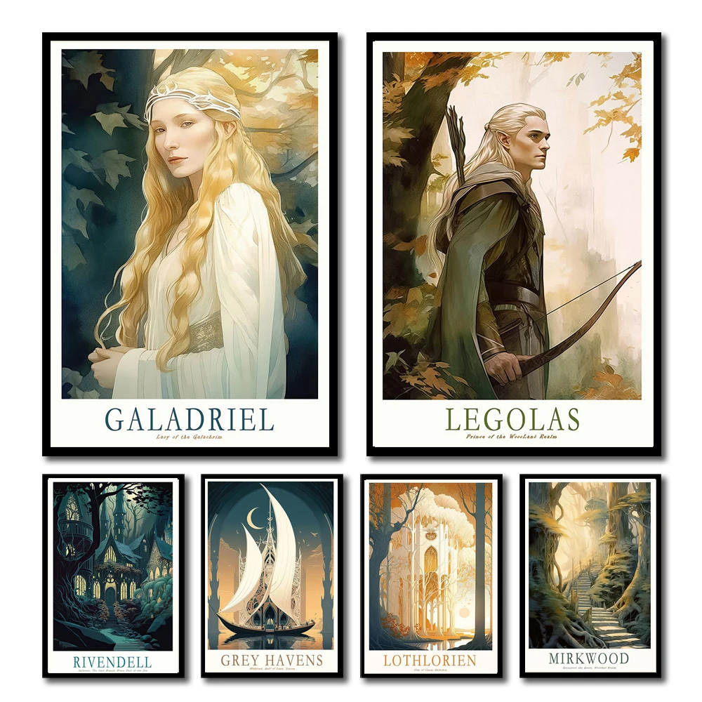 Ring Middle-Earth Retro Travel Poster Dark Forest Or Tank Tower Movie Wall Art Picture Canvas Printing Nordic Home Decor
