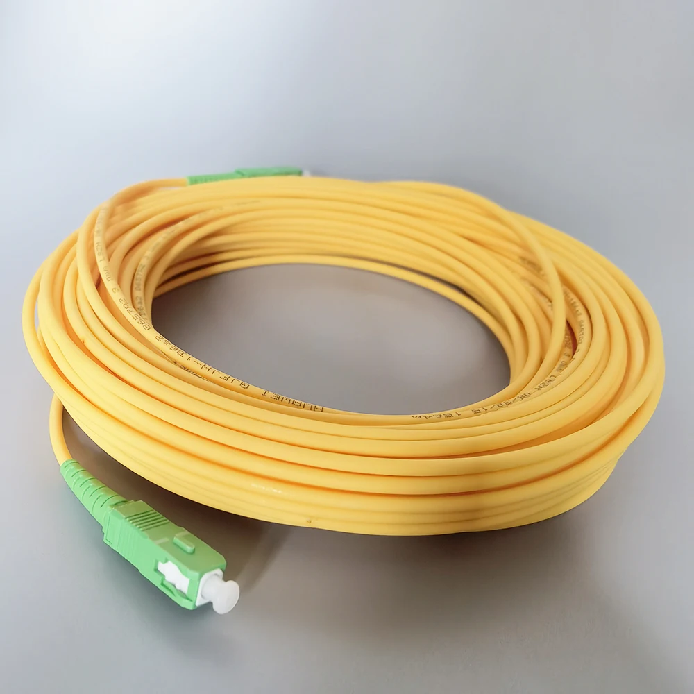 สายเคเบิลใยแก้วนำแสง SC/APC fibra Optica SM สายต่อขยายแบบง่ายสำหรับสายเคเบิลใยแก้วนำแสง15M/20M/30M