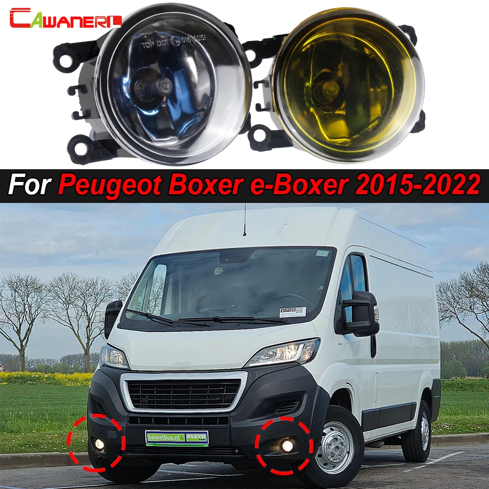 2 Pcs Car Front LED Halogen Fog Light Assembly White Yellow For Peugeot Boxer e-Boxer 2015 2016 2017 2018 2019 2020 2021 2022