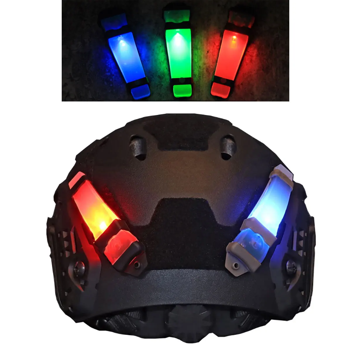 Tactical Helmet Signal Light Blue Green Red Strobe Waterproof Outdoor Survival Game Safety Flash Lamp Helmet Accessories