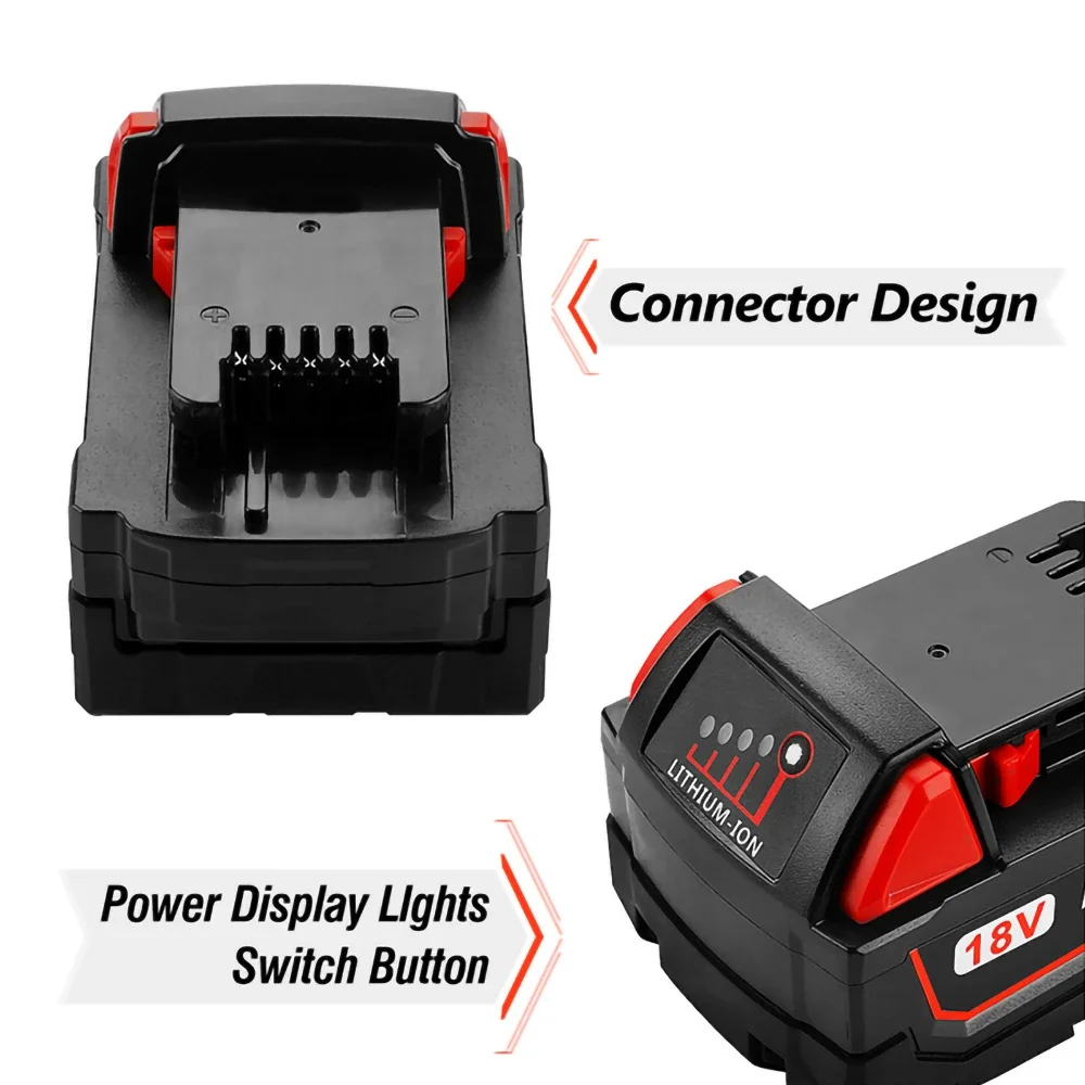 ใหม่ Milwaukee M18 48-11-1815 48-11-1850 2646-20 2642-21ct บริการ M18 แบตเตอรี่บวก charger 18V 12800mah