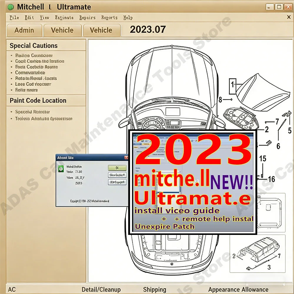 

Software del escáner Mitchell Ultramate 2023.07 obd2 SISTEMA COMPLETO DE ESTIMACIÓN AVANZADA Parche para Unexpire