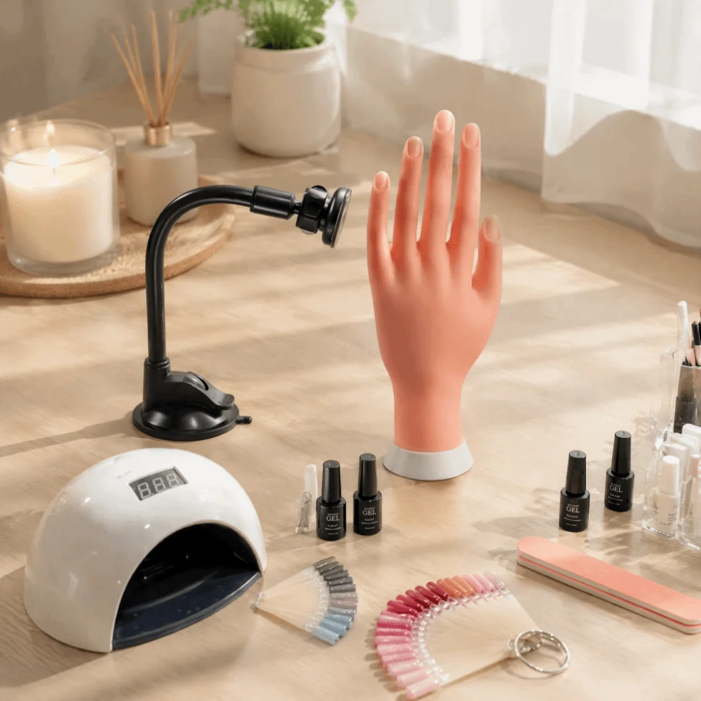 1 Set Magnetic Nail Art Practice Hand Bendable Positioning Flexible Training Mannequin Hand Fake Hand Soft