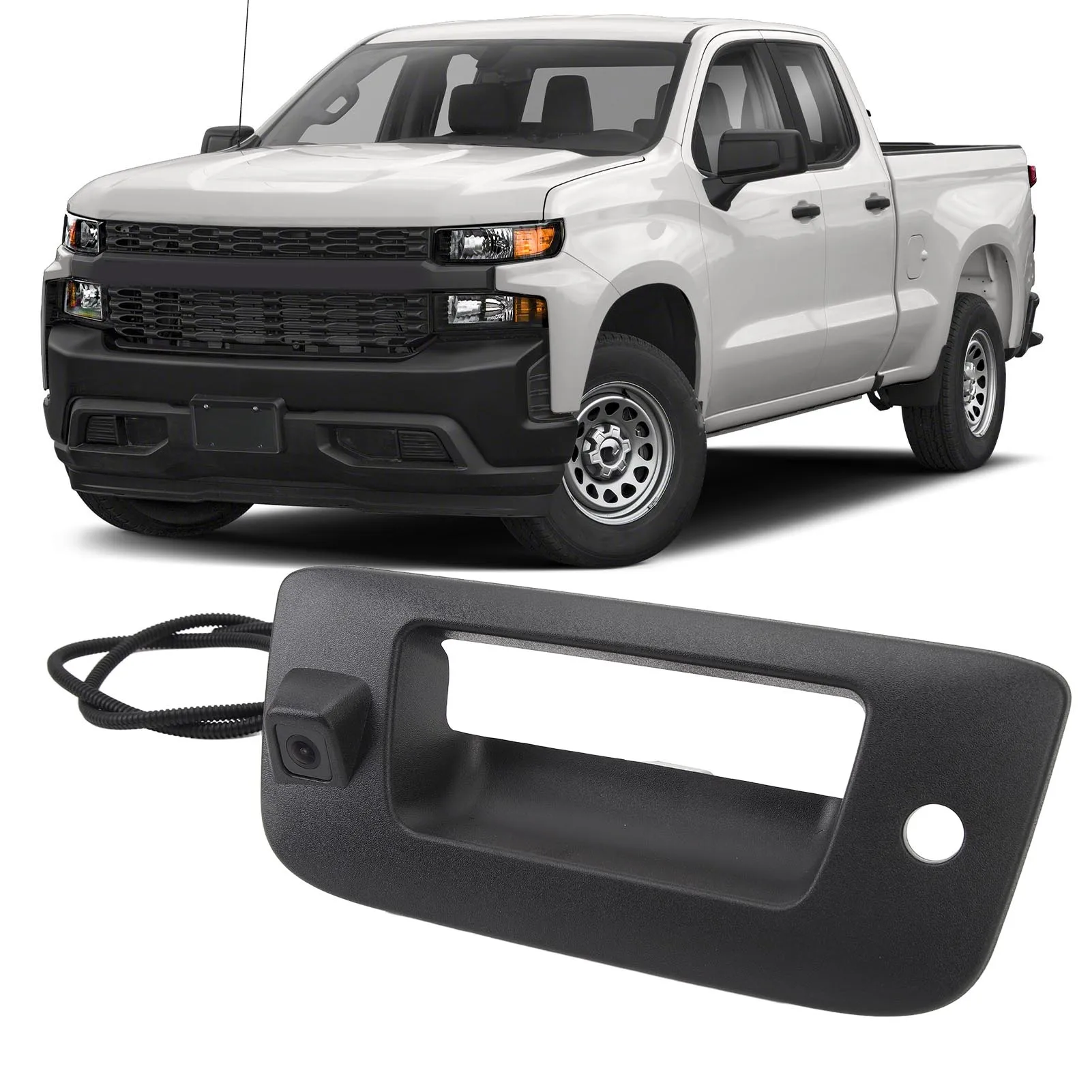 Tailgate Handle Backup Camera 22755304 Tailgate Handle Bezel with Camera Replacement for Chevy Silverado 1500 2500 HD