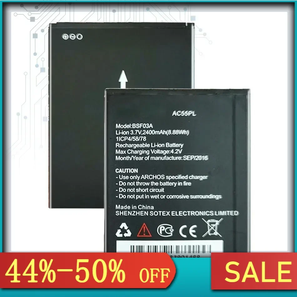 Replacement High Quality Mobile Phone Battery AC55PL For Archos 55 Platinum BSF03A 2400mAh Smartphon Batteries