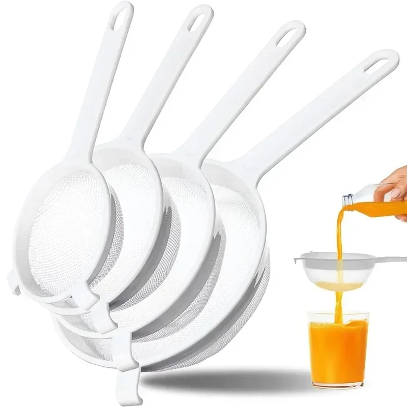 

Kitchen Nut Milk Filter Plastic Fine Mesh Spoon Strainer Flour Sieve with Handle Soy Milk Coffee Filter Kitchen Tools