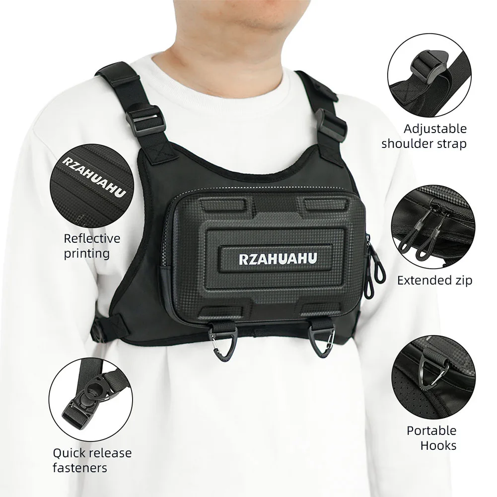 Ports Chest Bag Unisex Front Chest Pack Running Vest Large Capacity Reflective Workout Running Vest Outdoor Running Accessories image 6