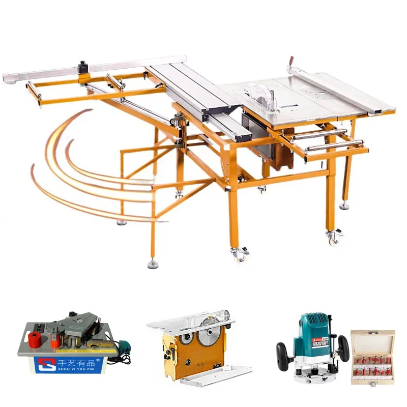 

Woodworking Table Saw Multi-function Rocker Precision Portable Silent Dust-free Panel Saw Portable Sawmill Table Saw