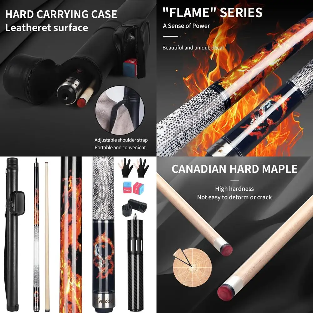 

Бильярдные кии Kmise Maple, 18–20 унций, телескопический стержень из углеродного волокна, идеально подходит для взрослых в баре, бильярд