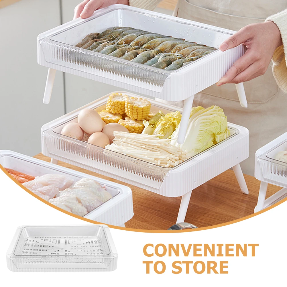 

Vegetables Creative Food Plate Draining Clear Pans Foldable Tray Collapsible Dish Basin Trays