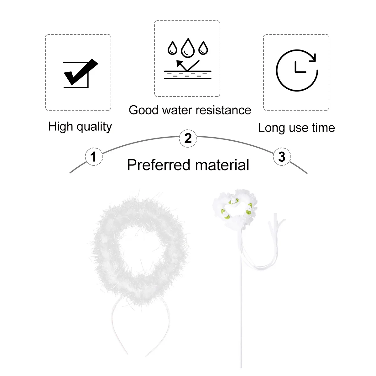 ชุดนางฟ้า 2 ชิ้น ชุดแฟนซีน่ารักสำหรับงานปาร์ตี้ ชุดแสดงพร้อมไม้กายสิทธิ์ อุปกรณ์เสริมสำหรับแต่งตัว