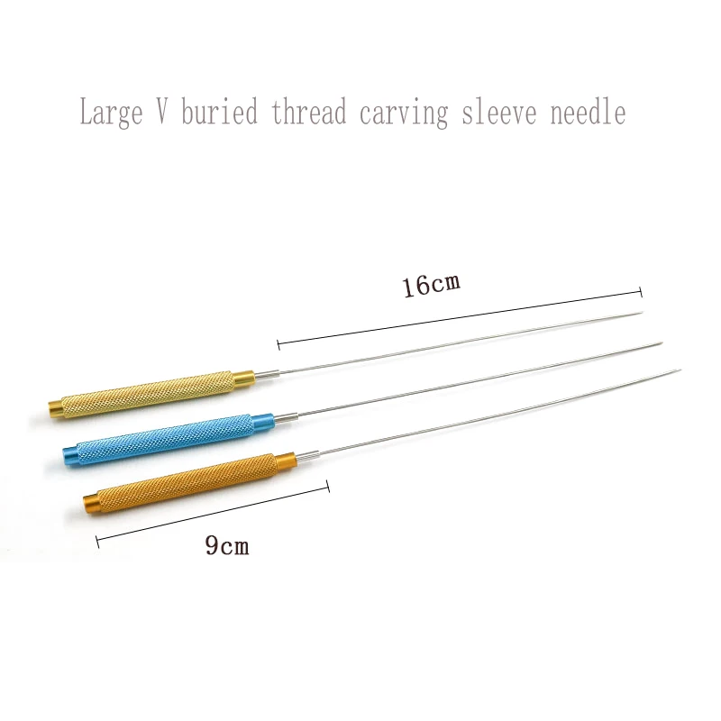 Thread carving instrument, buried thread opening needle, puncture guide, trocar needle, shaping thread carving large V puncture