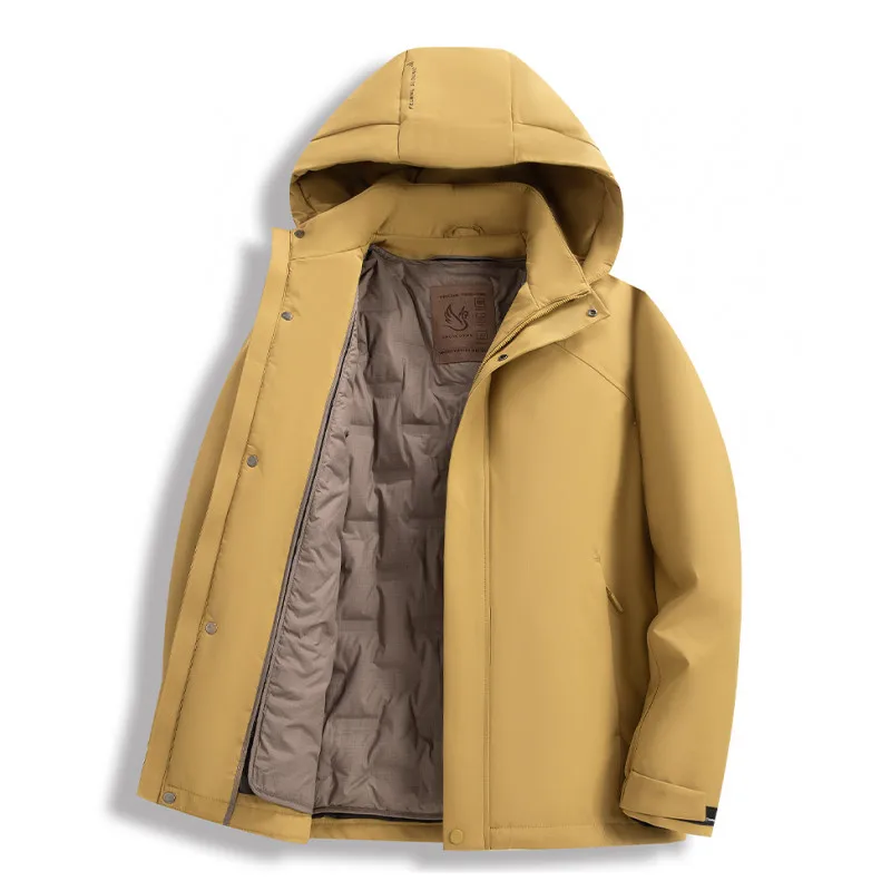 

Men's Outdoor Winter down Jaet 90 Goose down Removable Inner Windproof Waterproof Warm Hooded Parka Polyester Fiber