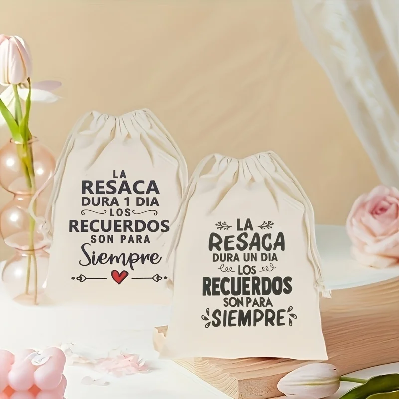 10 Stück spanische Geschenkbeutel mit Kordelzug zum Thema „La Resaca Dura 1 Dia“ für Junggesellinnen- und Junggesellenabschiede, geeignet für verschiedene Anlässe