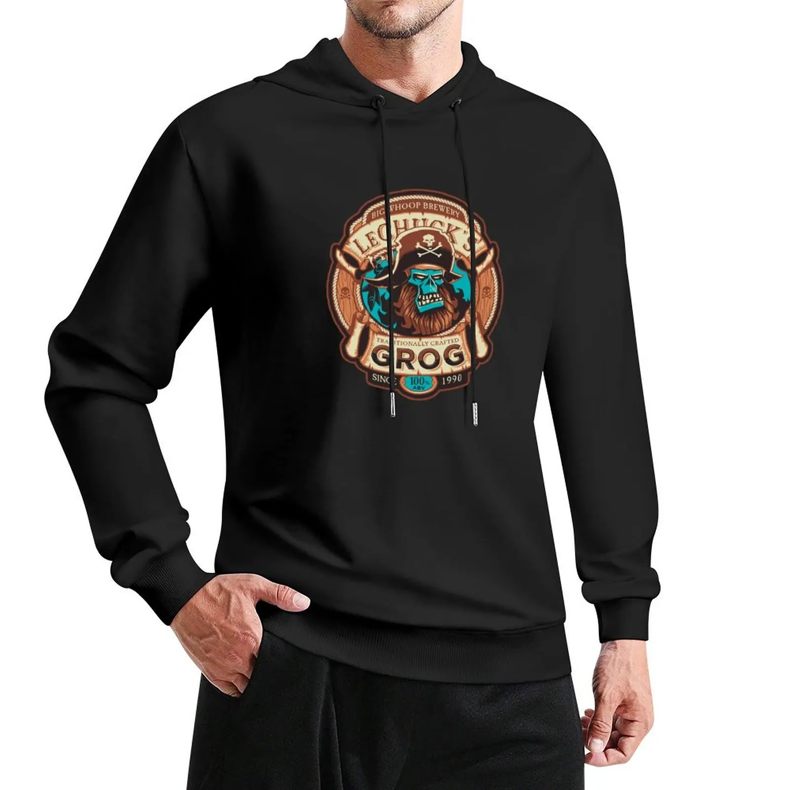 

LeChuck's Grog - Craft Beer - Monkey Island - Vintage Video Game Pullover Hoodie graphic t shirts men hoodie men