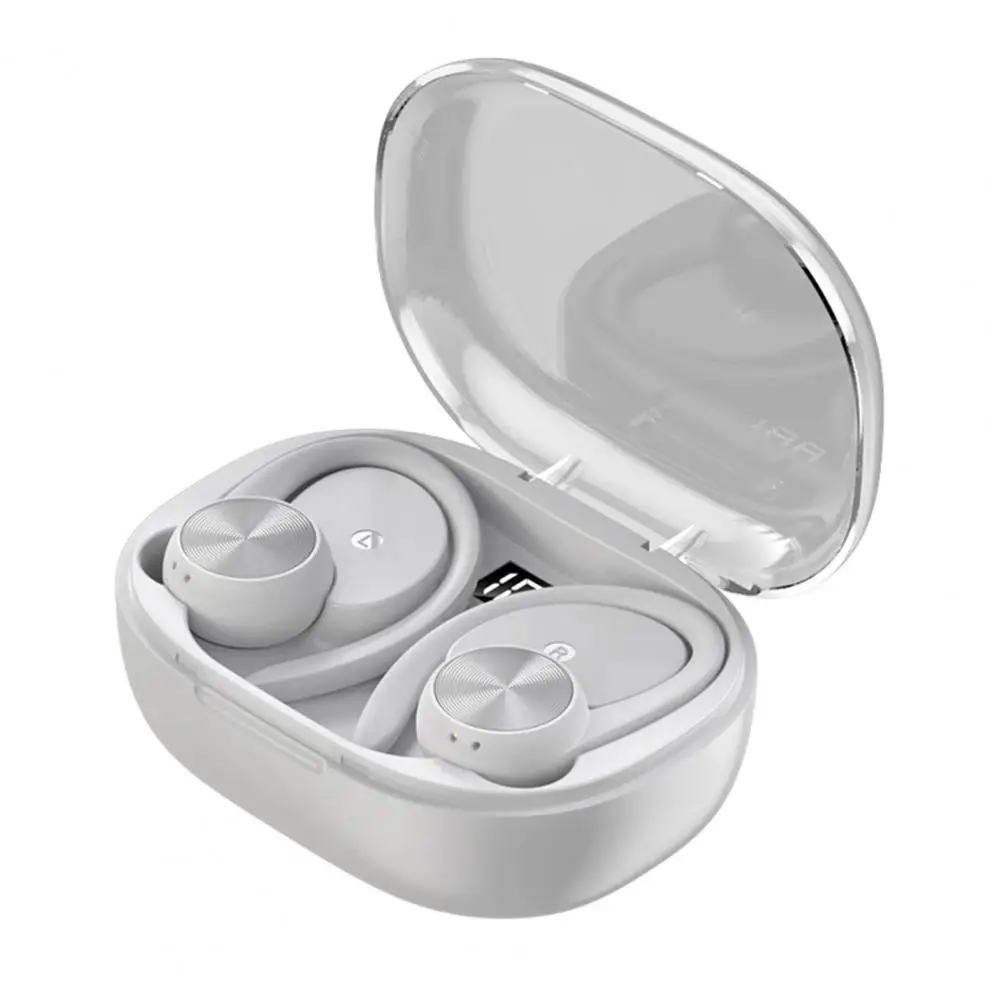 True Stereo Headphones Secure Fit Wireless Headphones Wireless Bluetooth 5.3 Earphones with Charging Case Microphone for Active