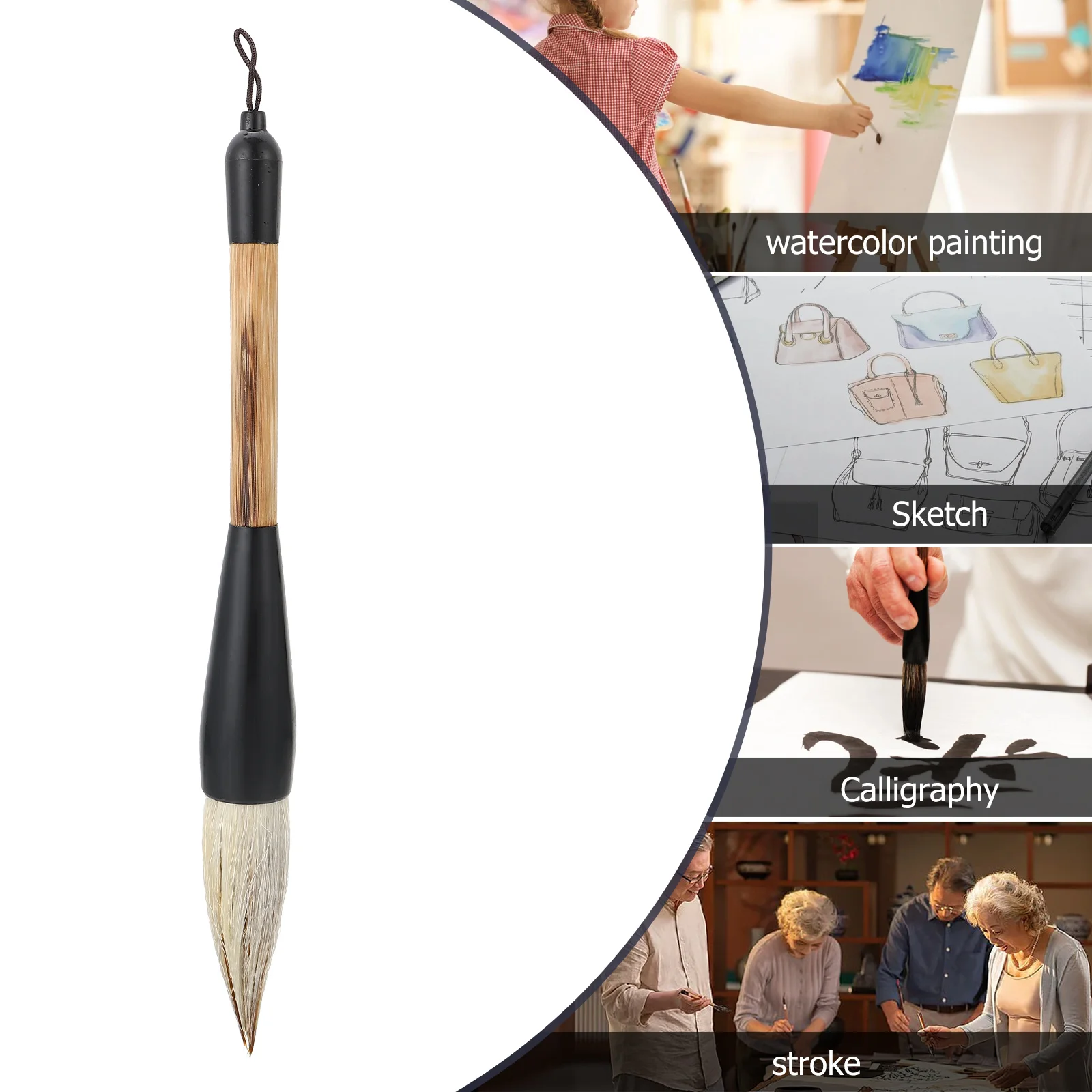 

1Pcs Large Chinese Calligraphy Brush Pen Premium Durable Sturdy Pole Perfect for Watercolor Painting Drawing Writing Calligraphy