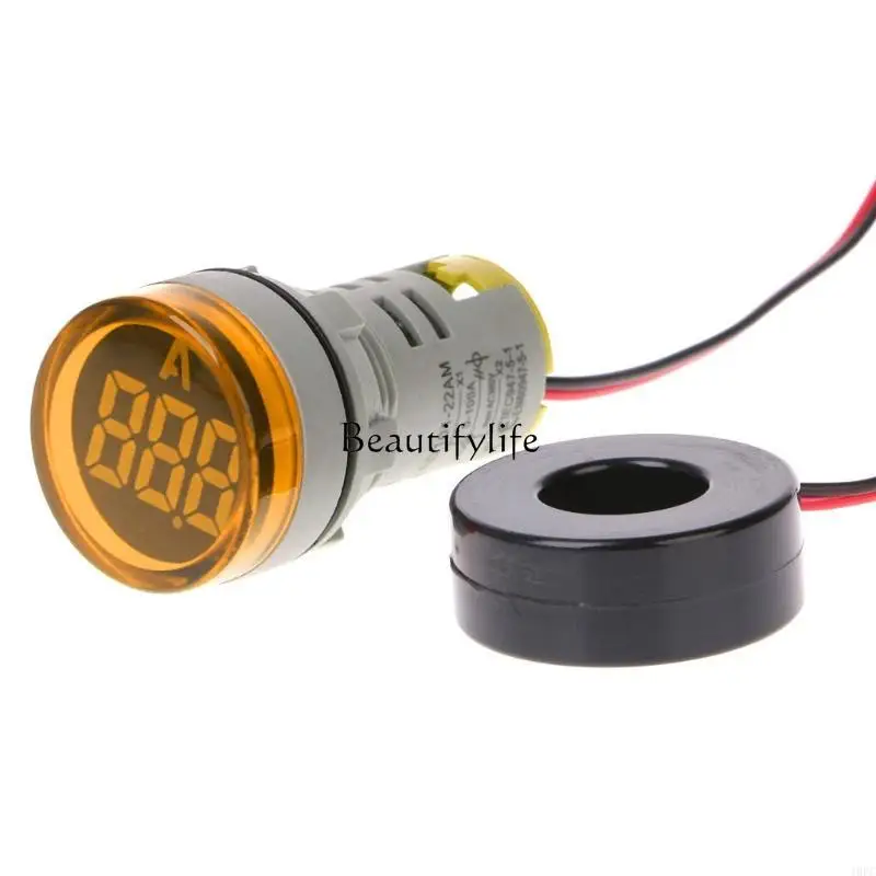 

J0PC Current Display Ammeter 0-100A Digital LED Ampere Tester Meter Round