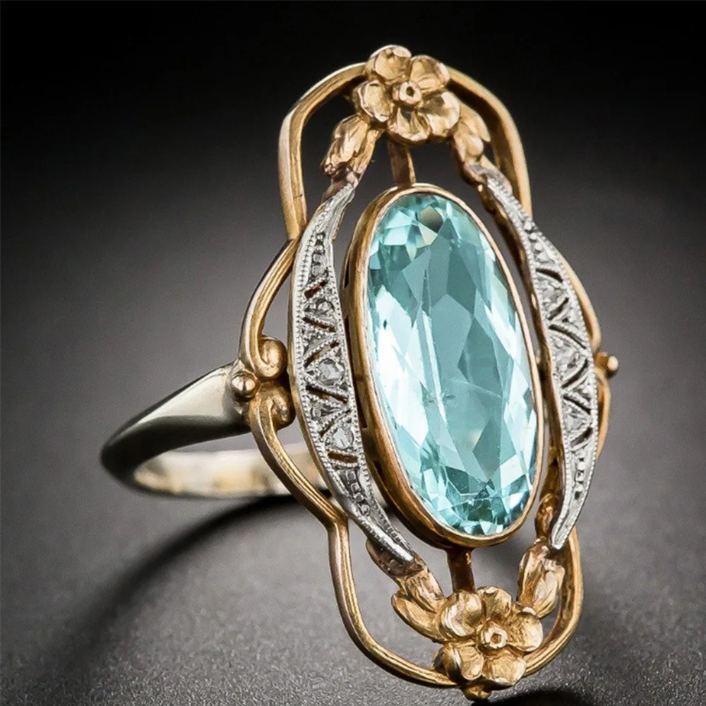 100% 925 Sterling Silver Retro Hollowed out rings for women natural kyanite Gemstone Wedding Engagement Rings mujer Fine Jewelry
