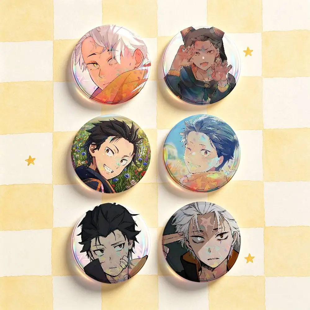 Natsuki Subaru Custom Badges 75mm 44mm 25mm 32mm 58mm Hat Backpack Accessories Toys Collect Gifts Large