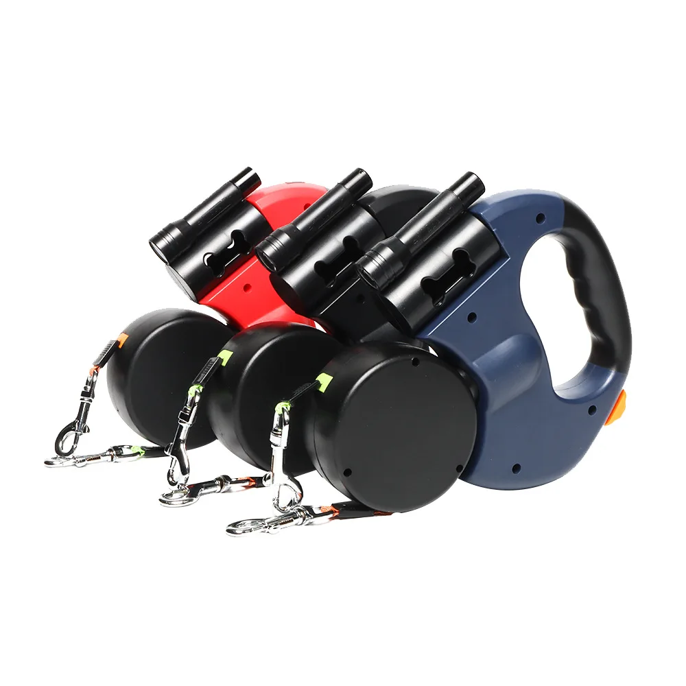 

Automatic telescopic multifunctional pet leash retractor small and medium-sized dog one drag two walking dog artifact pet set